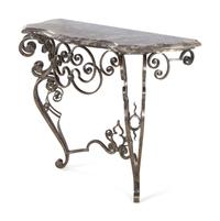 A French Steel Marble-Top Console Table