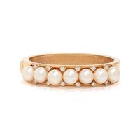 CULTURED PEARL AND DIAMOND BANGLE BRACELET