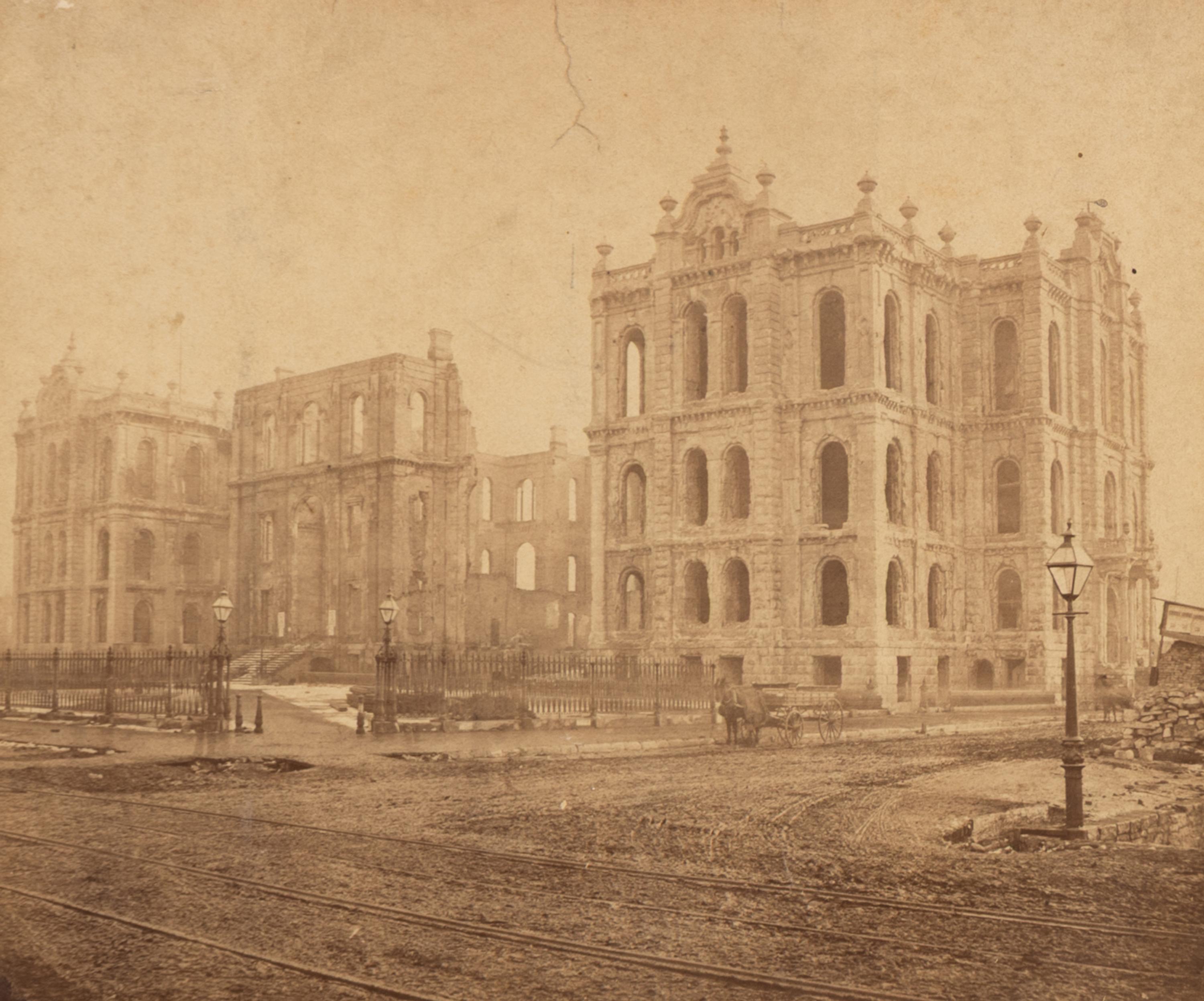 [Chicago Fire]. Smith, Joshua (1818-1891), photographer. Chicago, as seen after the great Conflagration . Washington, 1871.