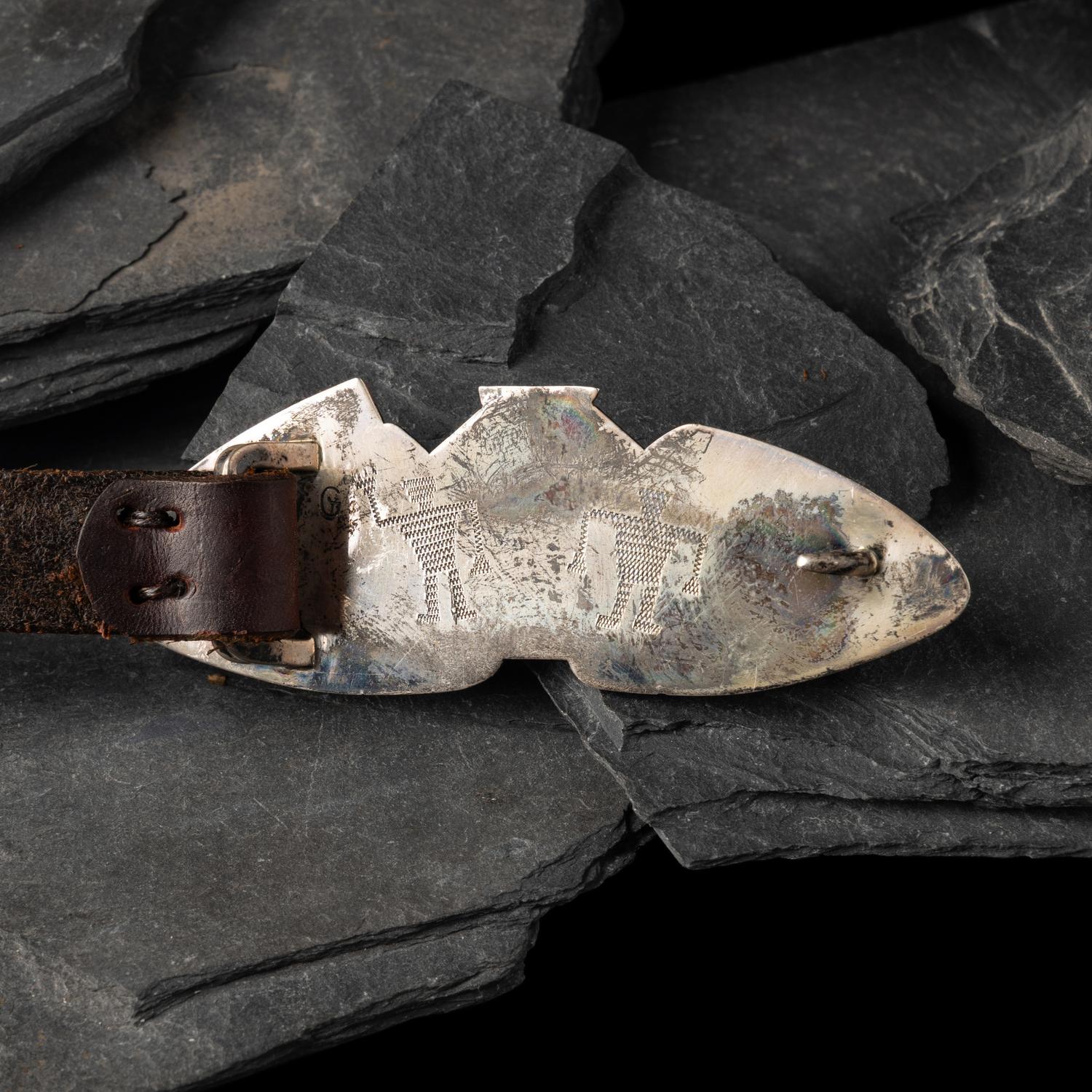 Gail Bird and Yazzie Johnson (Kewa-Laguna, b. 1949) / (Diné, b. 1946) — Silver and Gold Figural Concha Belt, with Multi-stone Inlay