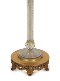 A Cased Cut Glass and Gilt Metal Floor Lamp