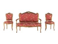 A Louis XV Style Giltwood Three-Piece Seating Suite