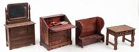 A Collection of American Doll Furniture Height of tallest 7 3/4 inches.