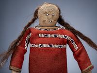 Sioux Doll, with Red Trade Wool Dress