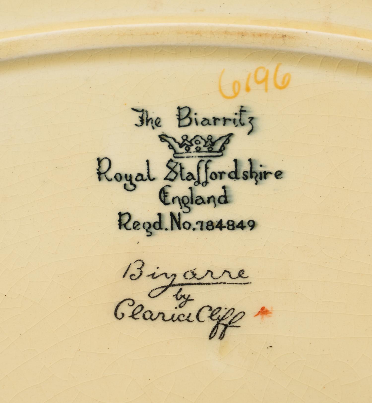 A Clarice Cliff Royal Staffordshire Glazed Earthenware Tray