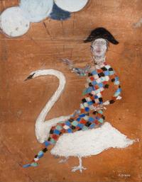 Paul Lucien Dessau, (British, 1909-1999), Court Jester and Swan