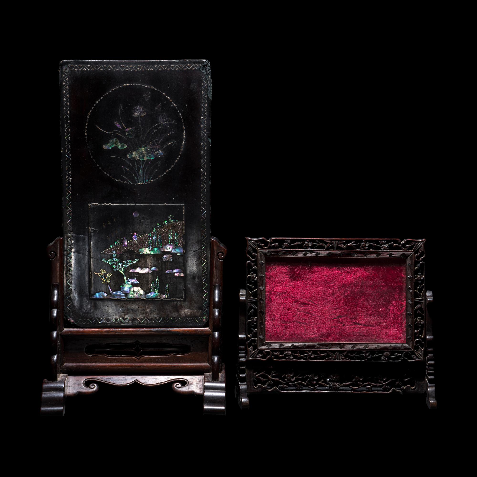 Two Chinese Wood Screens
