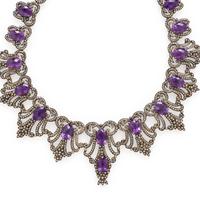 Amethyst, Colored Diamond, and Silver-Topped Gold Set