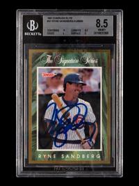 A 1991 Donruss Elite Signature Series Ryan Sandberg Signed Limited Baseball Card (BGS 8.5 NM-MT+)