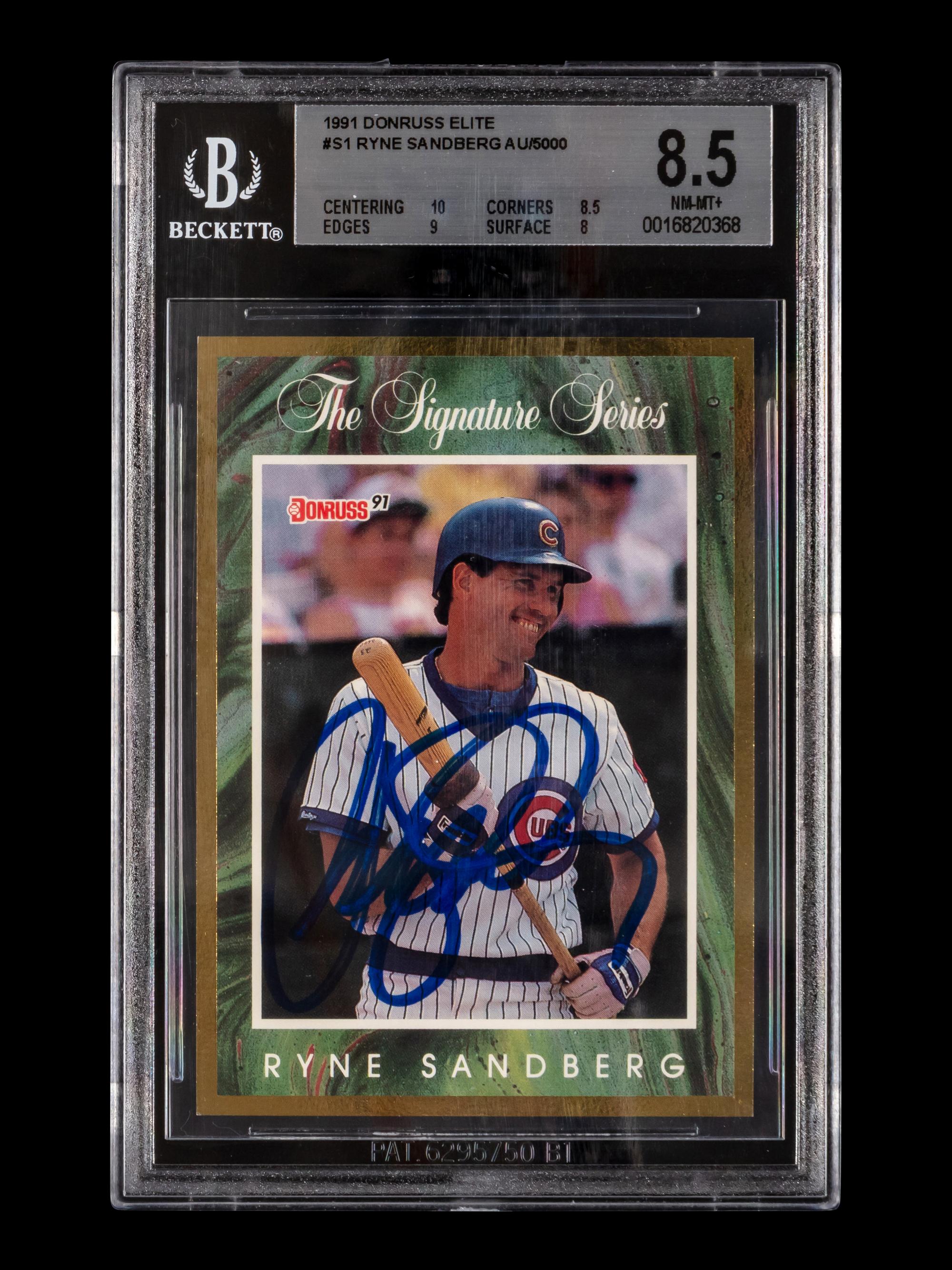 A 1991 Donruss Elite Signature Series Ryan Sandberg Signed Limited Baseball Card (BGS 8.5 NM-MT+)