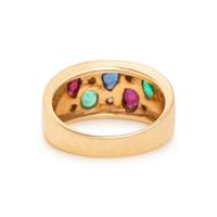 Yellow Gold and Multigem Ring and Pendant