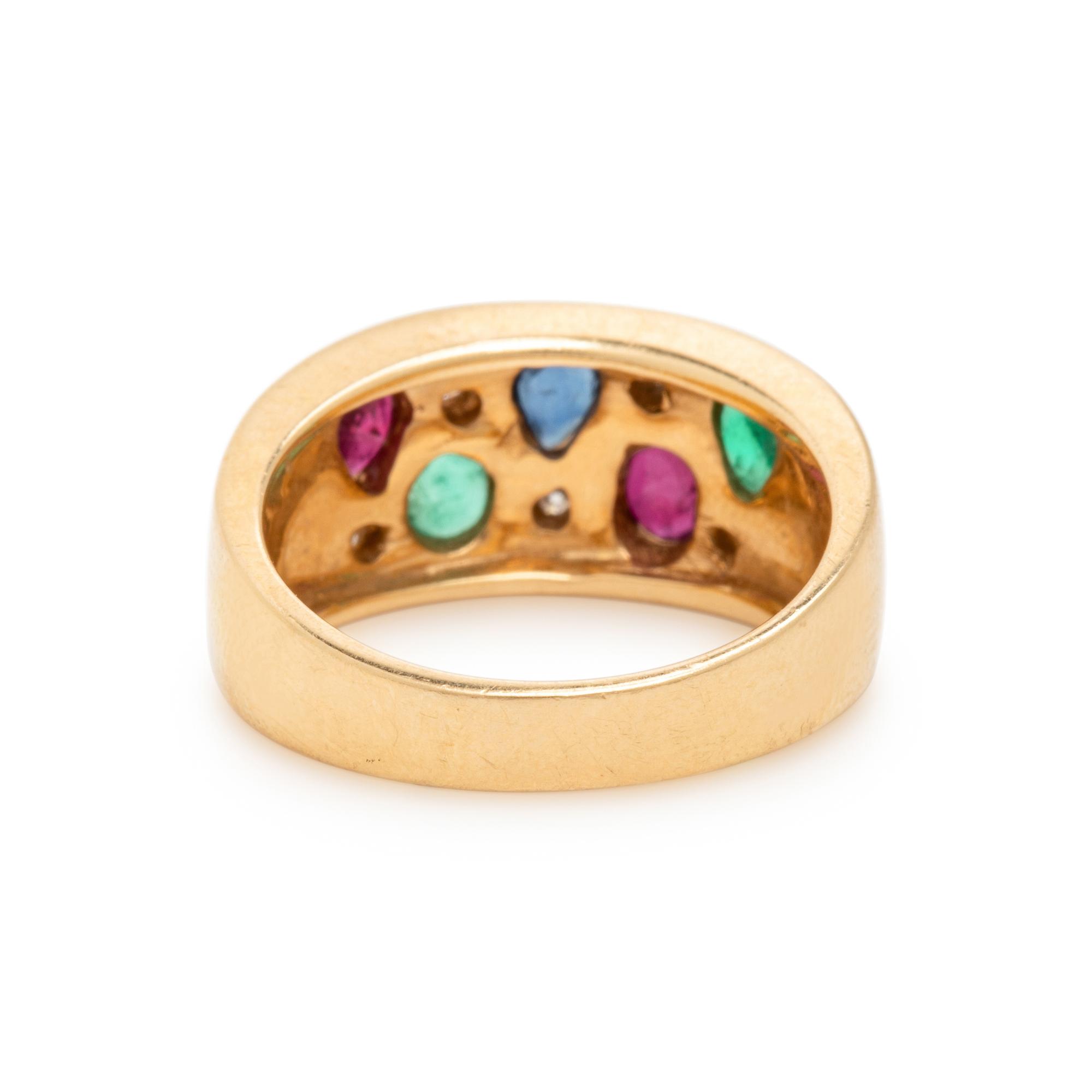 Yellow Gold and Multigem Ring and Pendant