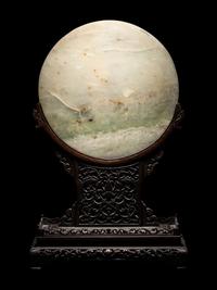Three Chinese Hardstone Inset Serpentine Table Screens