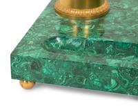 A Gilt Metal Mounted Malachite Veneered Standish