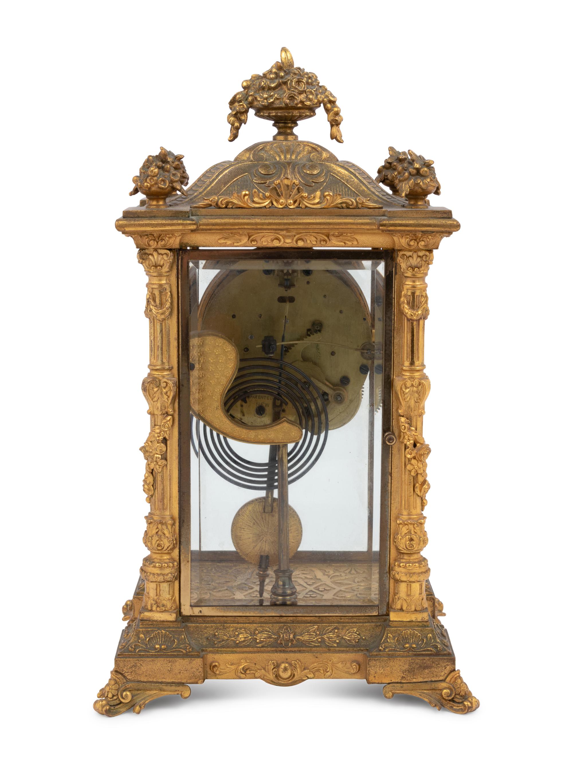 An Ansonia Gilt Bronze Mantel Clock