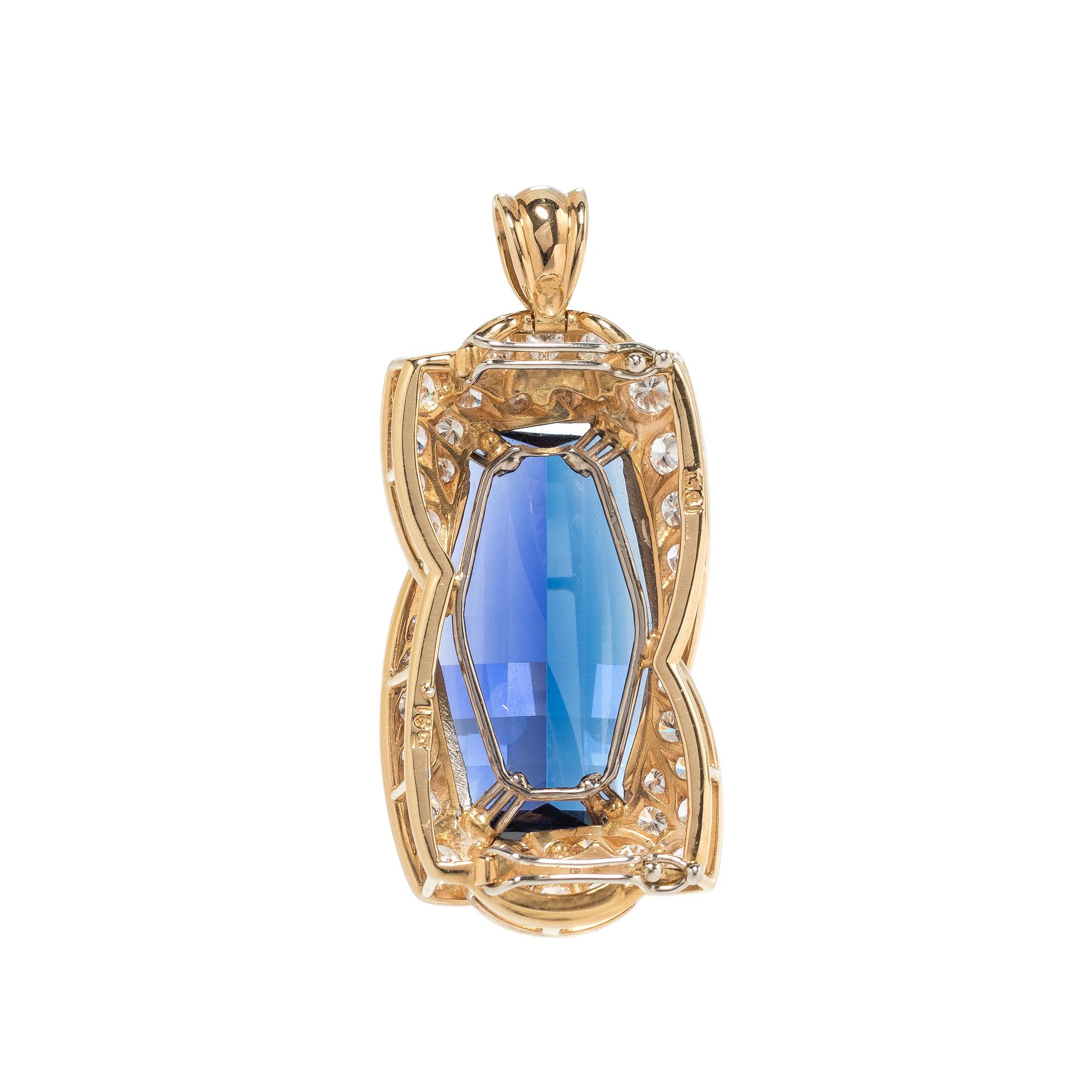TANZANITE AND DIAMOND PENDANT