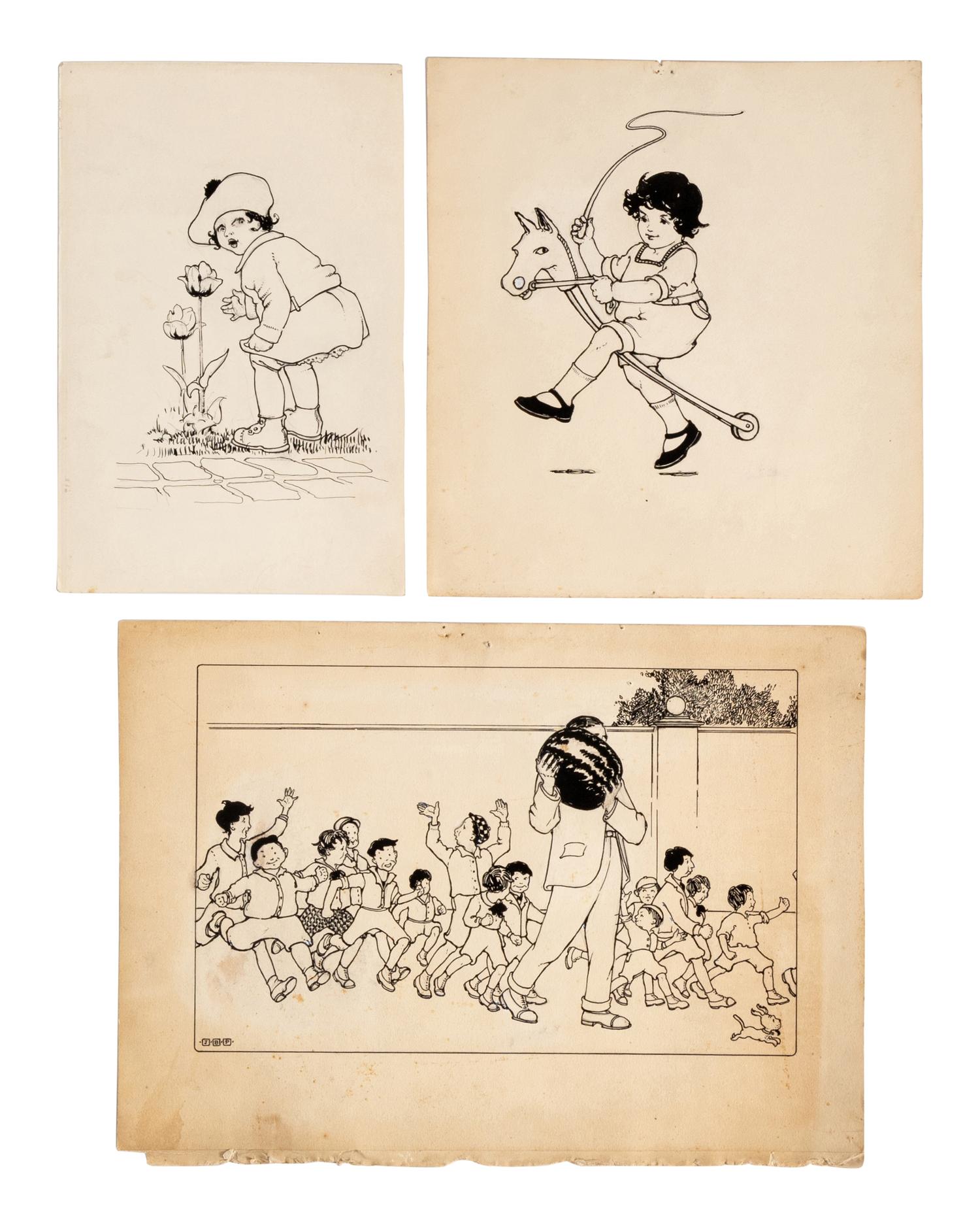 The Watermelon, Smelling Tulips, and The Hobbyhorse (three works)