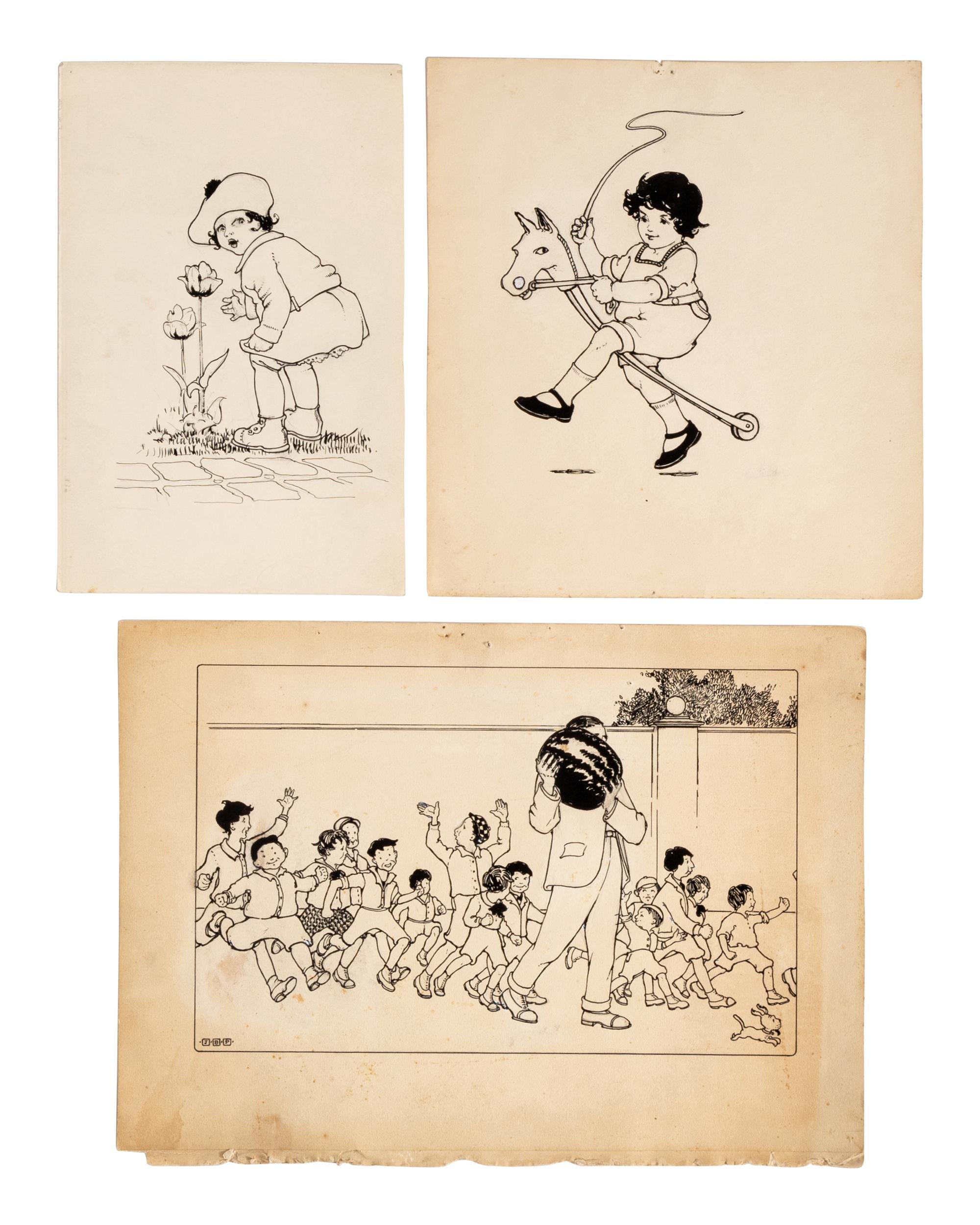 The Watermelon, Smelling Tulips, and The Hobbyhorse (three works)