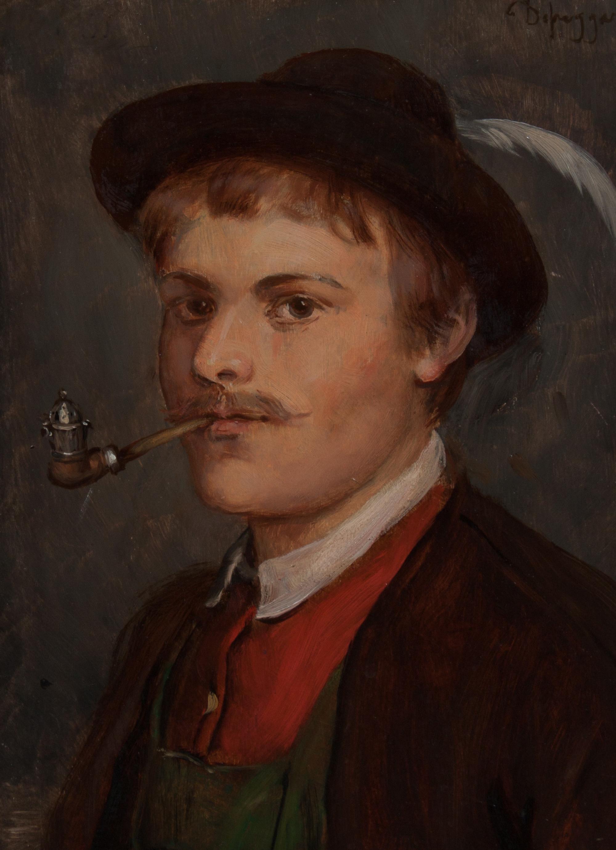 Franz Defregger, (German, 1835-1921) , Man with Pipe