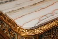 An Italian Neoclassical Style Painted and Parcel Gilt Marble-Top Center Table