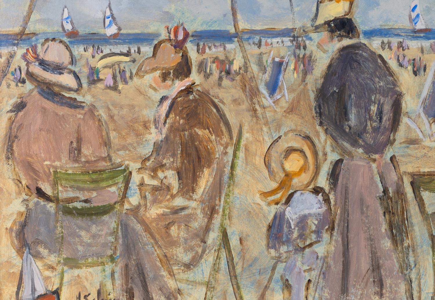 Three Young Girls and a Child at the Beach