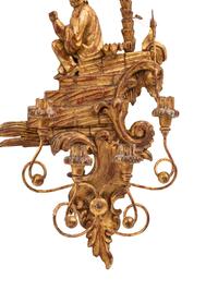 A Pair of Italian Giltwood Four-Light Sconces