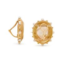 MOTHER-OF-PEARL AND DIAMOND EARCLIPS