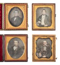 [EARLY PHOTOGRAPHY]. 23 sixth plate daguerreotypes of young, dapper men.