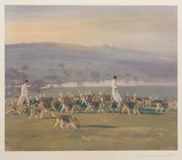 Sir Alfred J. Munnings, (English, 1878-1959), Portrait of Major T. Bouch with Belvoir Hounds, together with two other works by Munning'