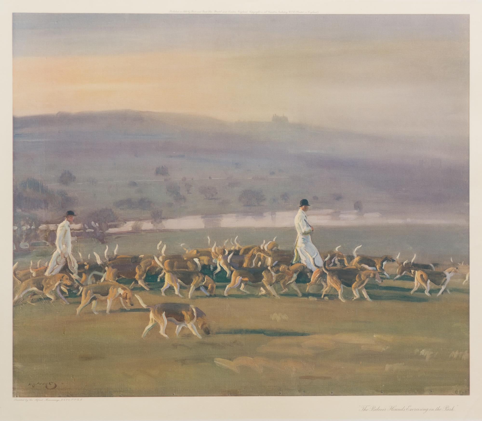 Sir Alfred J. Munnings, (English, 1878-1959), Portrait of Major T. Bouch with Belvoir Hounds, together with two other works by Munning'