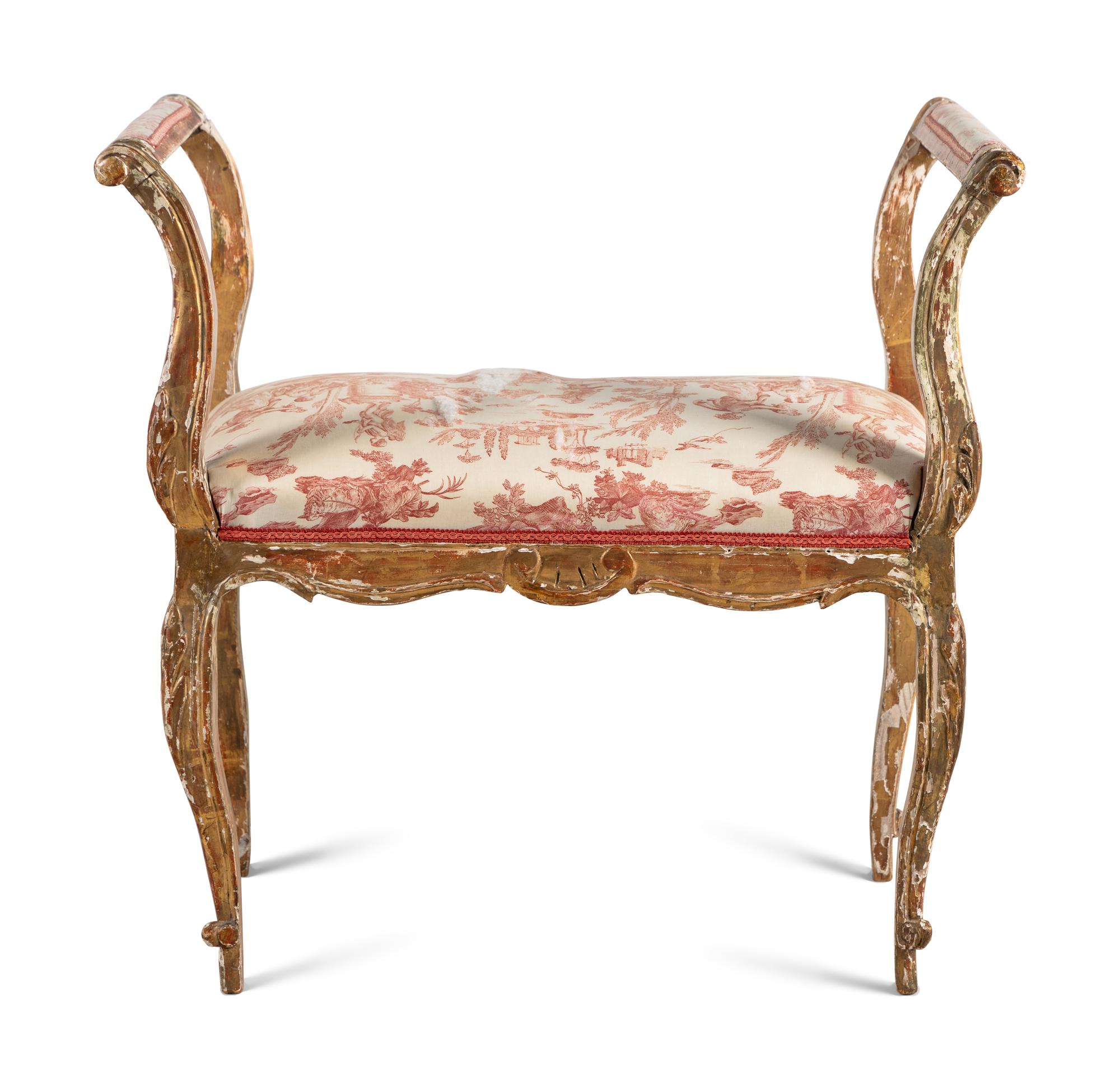 A Continental Giltwood Window Bench