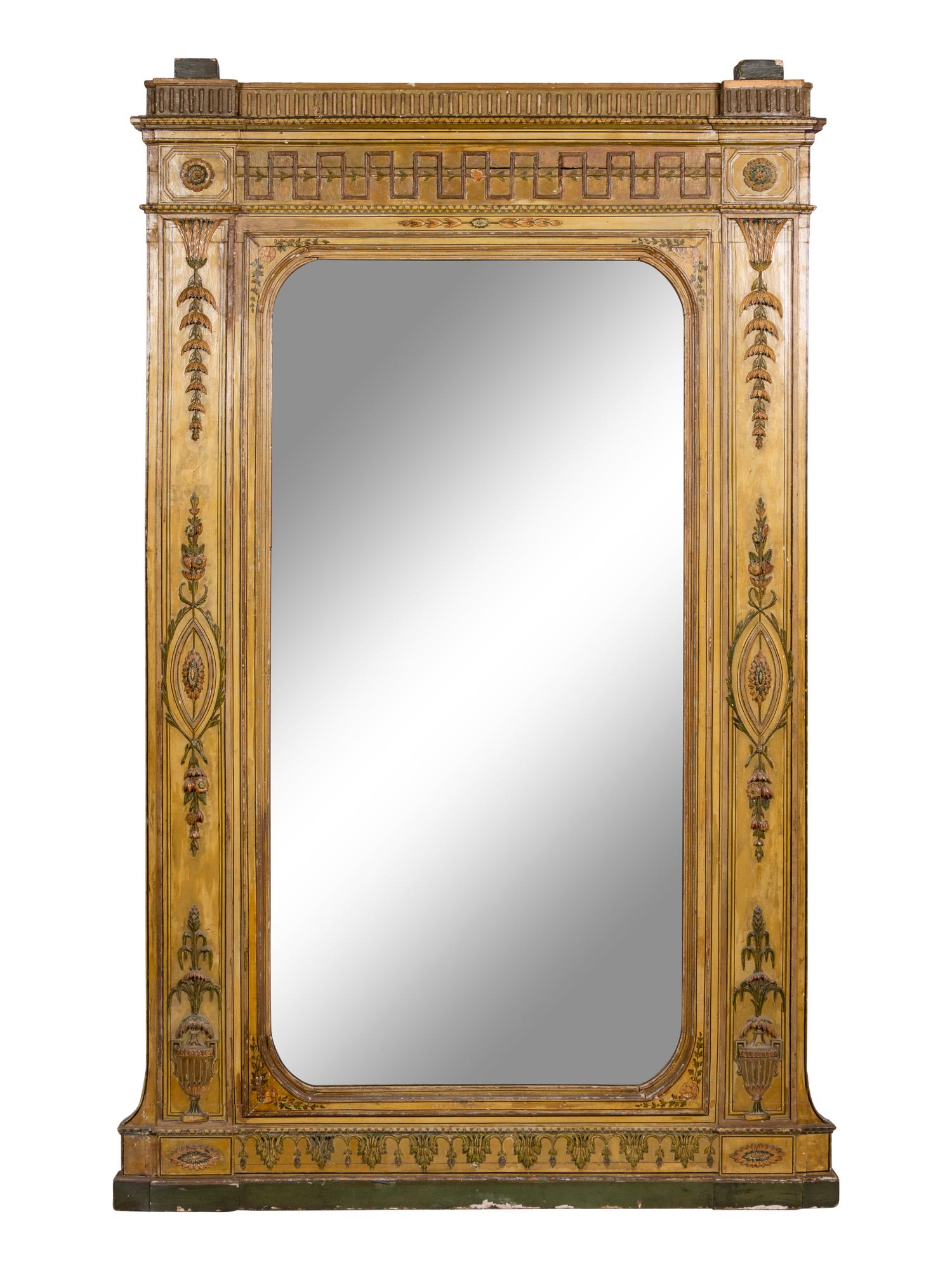 A Large Neoclassical Style Giltwood Mirror