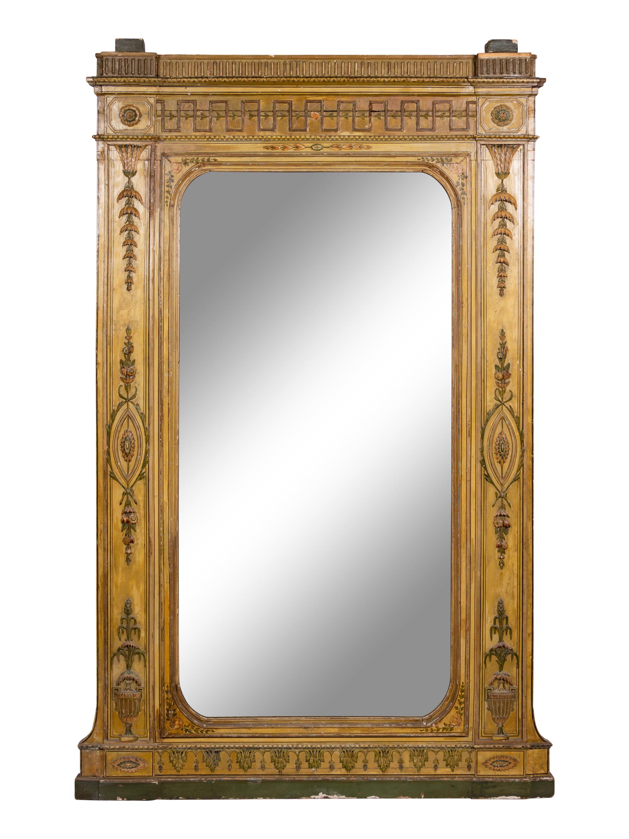 A Large Neoclassical Style Giltwood Mirror