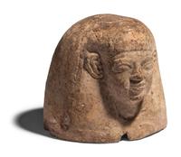 An Egyptian Plaster Canopic Jar Lid of Amset