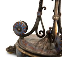 A Pair of Elkington Silver-Plate and Enamel Compotes with Cut Glass Bowls — 19th Century