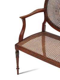 An Edwardian Painted Satinwood Settee