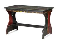 A Peter Hunt Paint-Decorated Dining Table and Benches