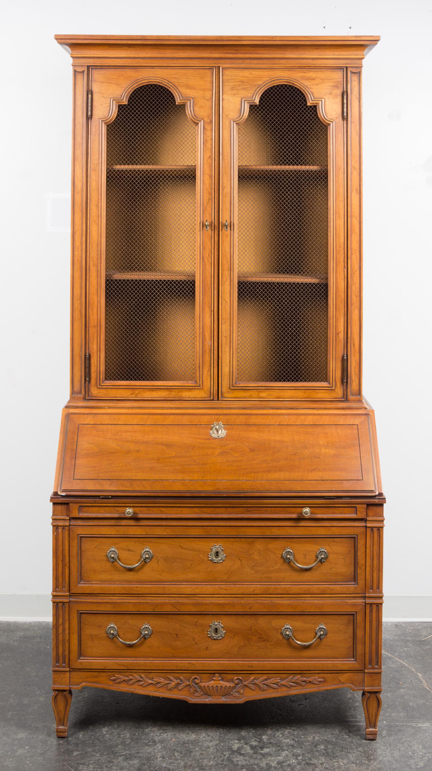 An American Fruitwood Secretary Height 83 inches.