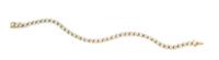 A Yellow Gold and Diamond Line Bracelet, 8.60 dwts.
