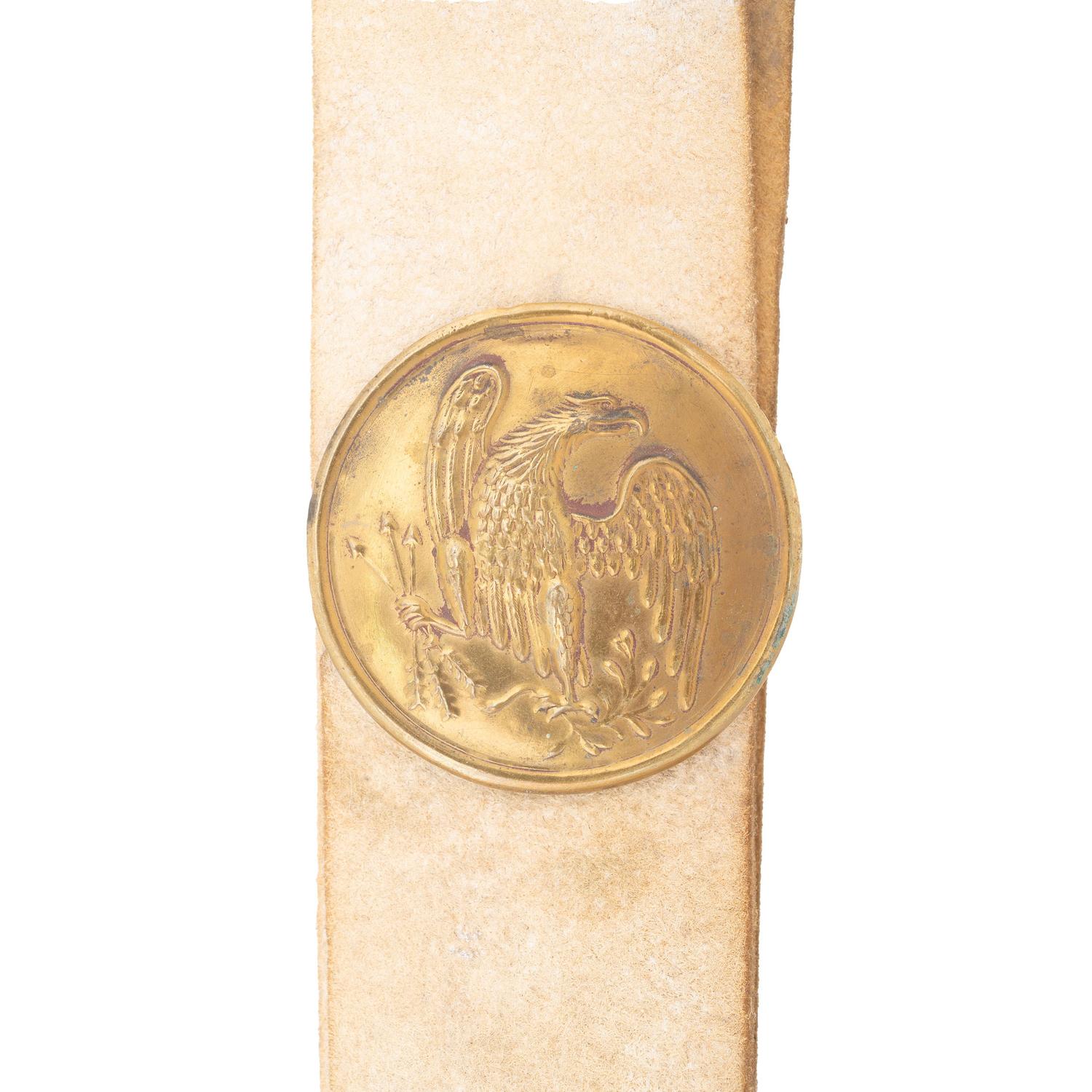 Original Boyd & Sons Contract White Buff US 1840 NCO Baldric with Reproduction Breast Plate