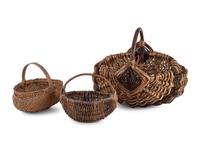 Seven Woven Wood Baskets