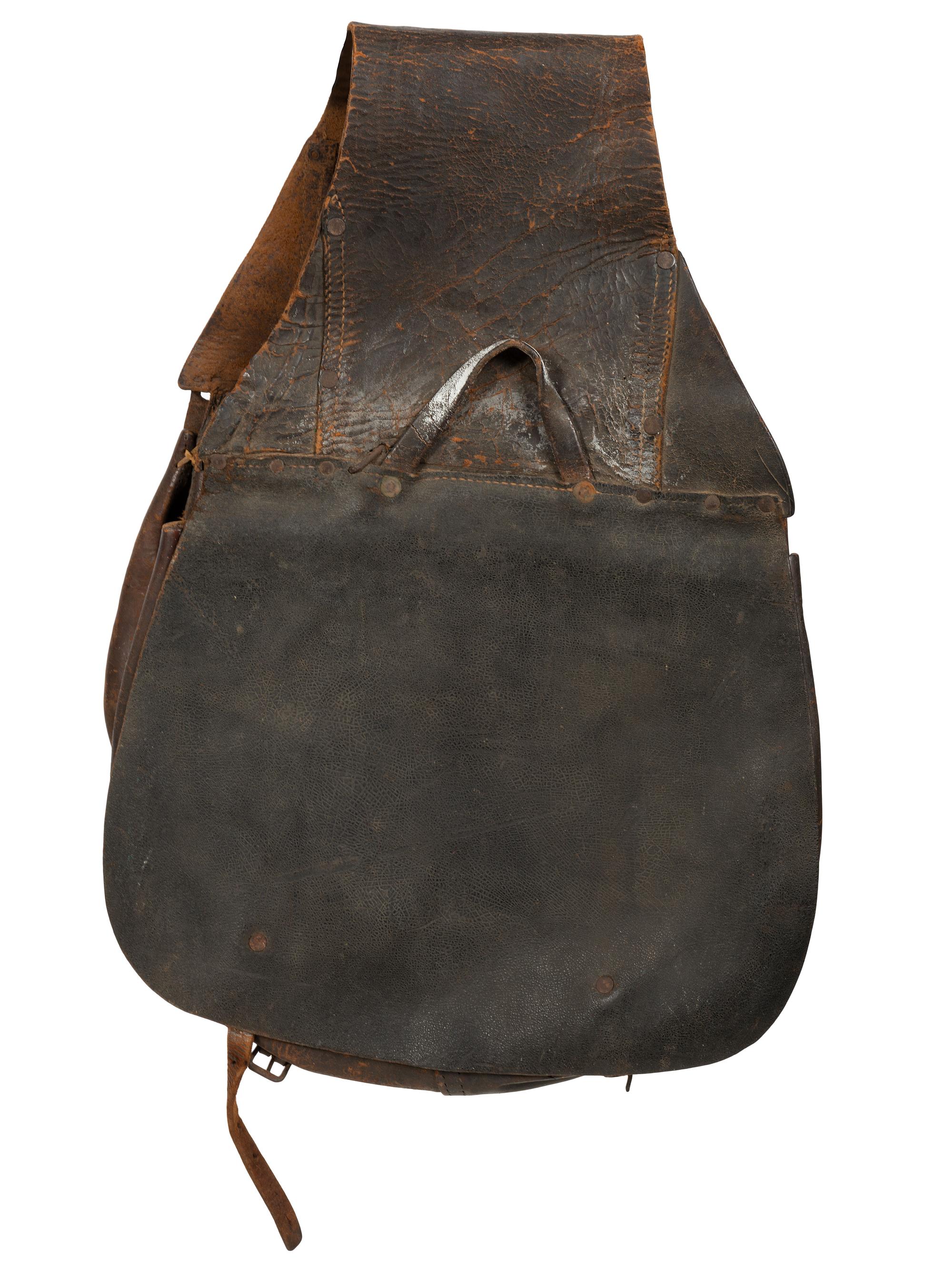 [CIVIL WAR]. Artillery bit, bridle, and reins with horse brush and saddle bags.