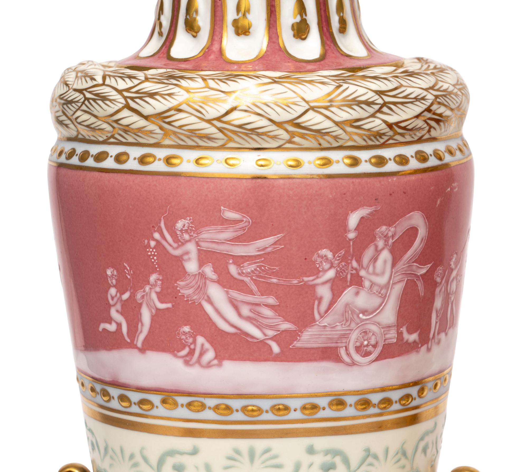 A Pair of Porcelain Urns