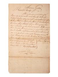 [NATIVE AMERICANS]. EDGAR, James. 2 Documents signed ("J Edgar"). Randolph County, Indiana Territory, 17 April 1802.