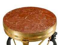 A Pair of Neoclassical Style Parcel-Gilt and Patinated Bronze Guéridons