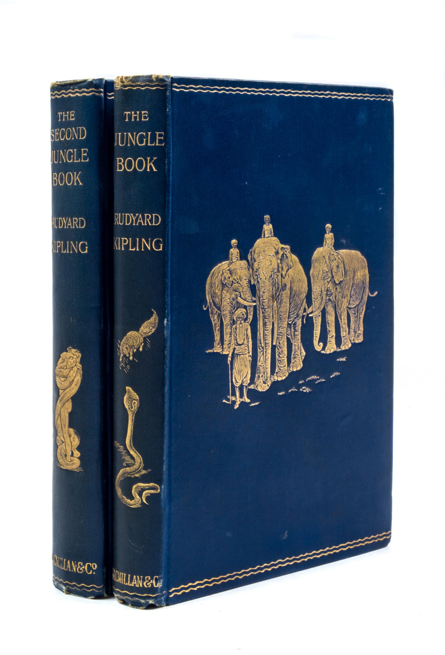 KIPLING, RUDYARD. The Jungle Books [and] The Second Jungle Book. London, 1894, 1895. First editions.