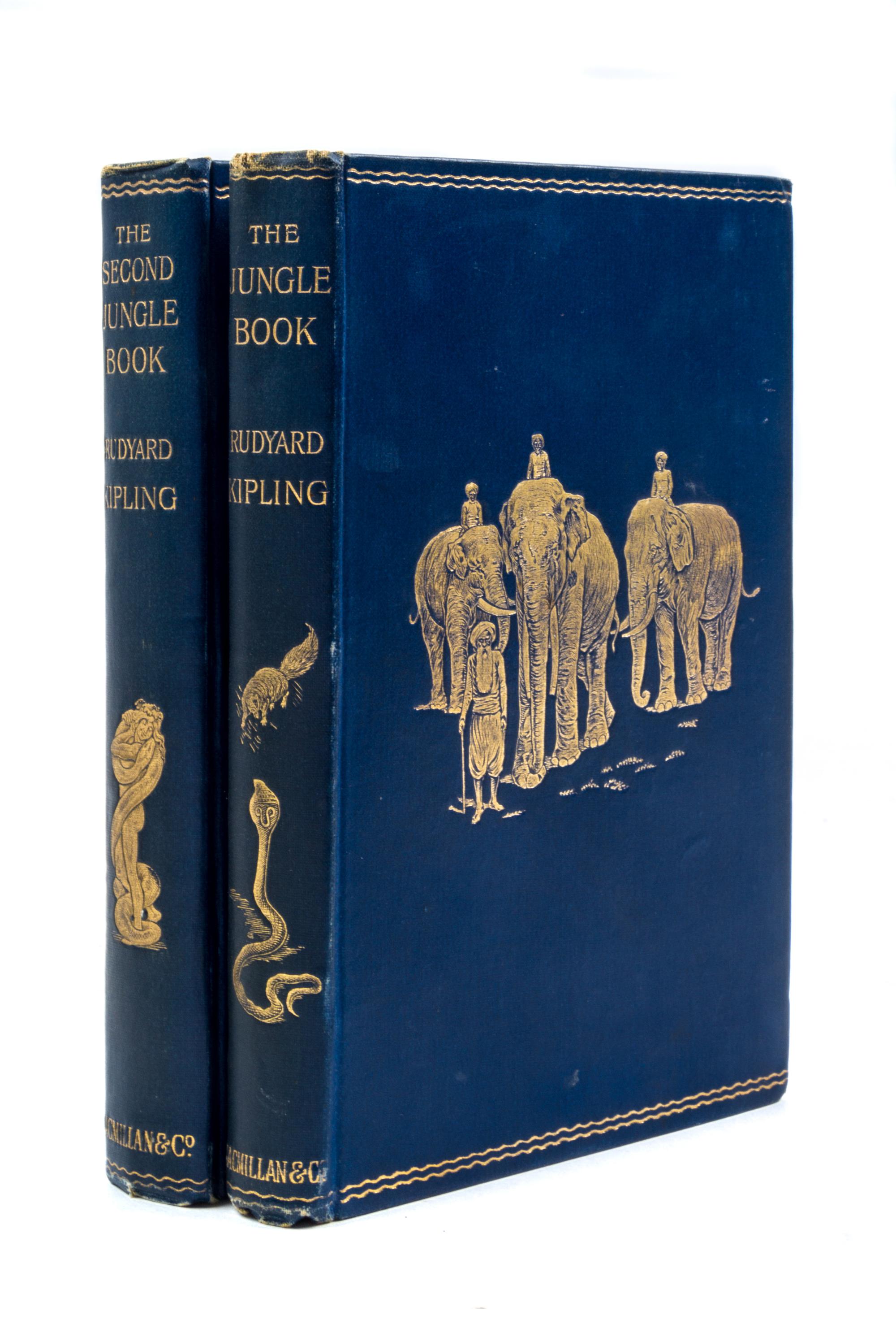 KIPLING, RUDYARD. The Jungle Books [and] The Second Jungle Book. London, 1894, 1895. First editions.