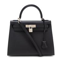 An Hermes Noir Epsom Sellier 28cm Kelly Handbag, 11" x 8.5" x 4".