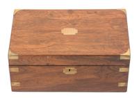 An English Brass Banded Lap Desk Width 15 5/8 inches. — 19TH CENTURY