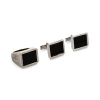 WHITE GOLD AND ONYX SET